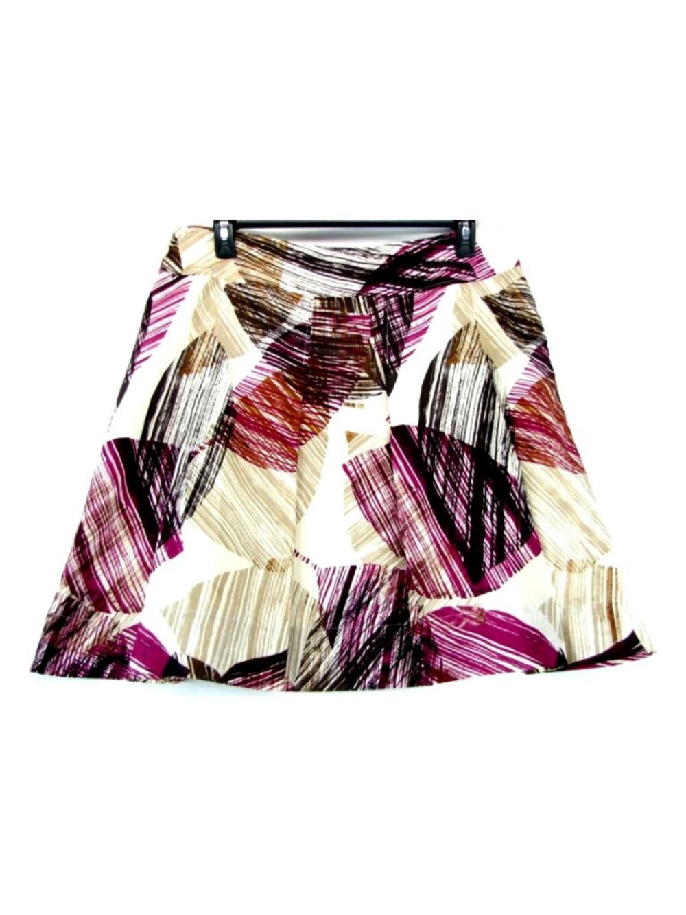 SALE! Abstract Silk Black Pink Midi Knee Skirt